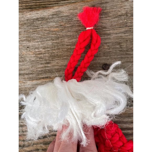 Vintage 1970s Macrame' Santa Clause Face Wall Hanging - Picture 3 of 10